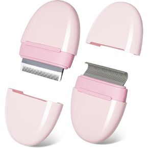 فرشاة العناية بالقطط من GRBISI، فرشاة تنظيف وتدليك الحيوانات الأليفة، فرش ناعمة للكلاب، جيب للقطط، مشط محمول من الفولاذ المقاوم للصدأ، شعر أسنان داخلي وخارجي لإزالة المعطف السفلي المتشابك بسهولة (مرصوف بالحصى، خوخ) in Kuwait