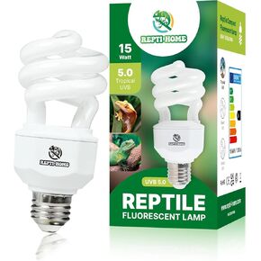UVA UVB Reptile Light-15W 5.0,Tropical & Sub-Tropical Terrarium Compact Fluorescent Lamp,UVB Reptile Light Bulb for Snake,Chameleons,Iguanas