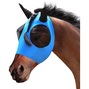 Horse Fly Mask,Fly Masks for Horses with Ears,Lycra Upgrade Fly Mask with UV Protection Comfortable&Elasticity(Blue) in Saudi Arabia