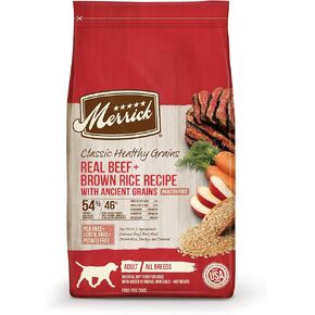 Merrick Healthy Grains Premium Adult Dry Dog Food, Wholesome And Natural Kibble With Beef And Brown Rice - 25.0 lb. Bag