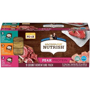 Rachael Ray Nutrish PEAK Natural Wet Dog Food, Adventure Pack Variety, High Protein ,3.5 Ounce Tub 9 count (Pack of 2)