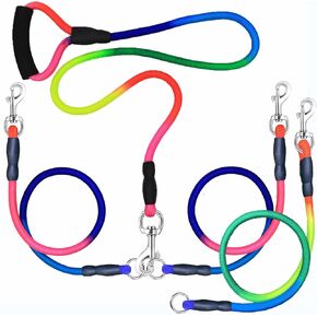 Heavy Duty 3 Dog Leash for Small Dogs No Tangle Detachable 360° Swivel Device with Padded Handle for Two/Three Pets in Saudi Arabia