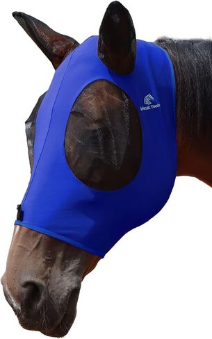 Mask Tech Horse Fly Mask Elasticity Breathable Fabric with UV Protection Soft Mesh for Horse Entwined Straps M in Saudi Arabia