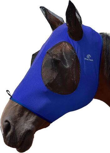 Mask Tech Horse Fly Mask Elasticity Breathable Fabric with UV Protection Soft Mesh for Horse Entwined Straps M in Saudi Arabia