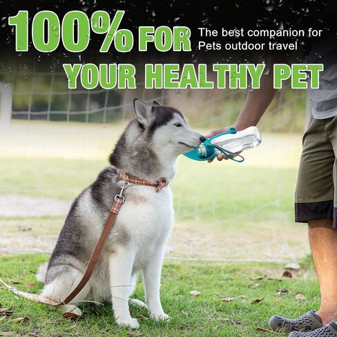 4 Pieces Portable Dog Water Bottle with Buckle 20oz Leakproof Pet Water Dispenser Feeder with Drinking Cup Dish Bowl for Dog Walking, Outdoor Hiking and Traveling for Small to Large Dogs and Cats in Saudi Arabia