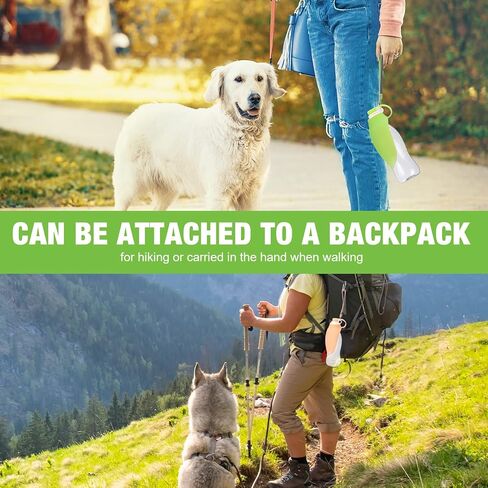 4 Pieces Portable Dog Water Bottle with Buckle 20oz Leakproof Pet Water Dispenser Feeder with Drinking Cup Dish Bowl for Dog Walking, Outdoor Hiking and Traveling for Small to Large Dogs and Cats in Saudi Arabia