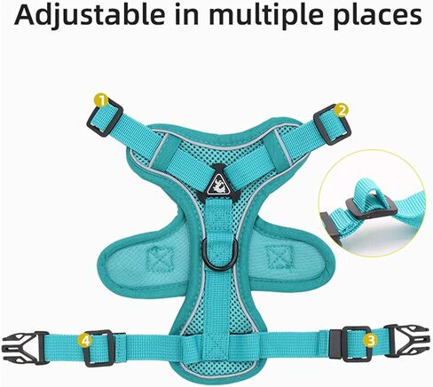 مجموعة سرج ومقود القطط من أموجاتو - سترة أمان للقطط أثناء المشي في الهواء الطلق، سترة كيتي ناعمة قابلة للتعديل، مع شريط عاكس للقطط، مقاس M، أخضر in Kuwait