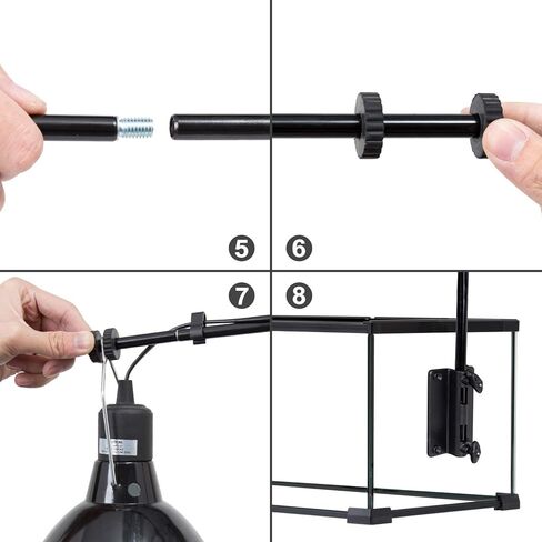 OIIBO Reptile Lamp Stand, Reptile Heat Lamp Stand Adjustable Height Hanging Lamp Fixture Holder for Reptile Terrarium Tank UVB Heating Light in Saudi Arabia