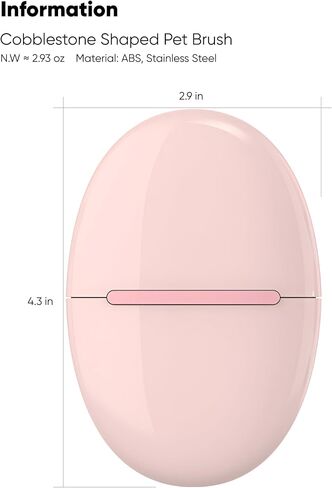 فرشاة العناية بالقطط من GRBISI، فرشاة تنظيف وتدليك الحيوانات الأليفة، فرش ناعمة للكلاب، جيب للقطط، مشط محمول من الفولاذ المقاوم للصدأ، شعر أسنان داخلي وخارجي لإزالة المعطف السفلي المتشابك بسهولة (مرصوف بالحصى، خوخ) in Kuwait
