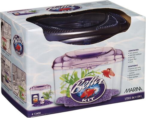 Marina Betta Pals Kit, Betta Fish Aquarium Starter Kit, Burgundy, 13405 in Saudi Arabia
