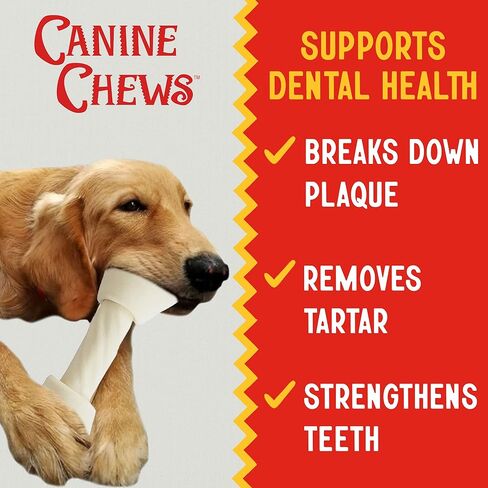 Canine Chews 7-8" Dog Bone Rawhide for Large Dogs Aggressive Chewers Dog Chew Toy All Natural Home-Safe Odor-Free USA Premium Beef Hide 2 Pack in Kuwait