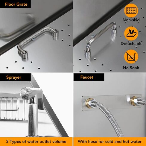 Dog Grooming Tub for Large Dogs, 50‘’ Dog Washing Station for Home Bathtub, Pet Washing Station Sink Shower with Steps, Sliding Door for Large Pet Dogs Home Commercial in Saudi Arabia