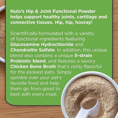 Nulo Functional Powder Healthy Weight and Joint Cat Supplement, Made with Glucosamine & Probiotics, 120 Servings in Saudi Arabia