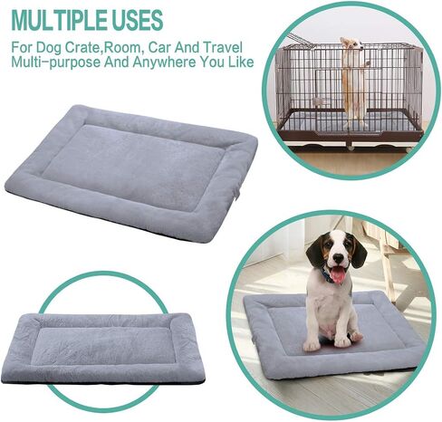 Large Dog Bed for Travel Washable Dog Crate Bed Large-Anti-Slip Flat Beds for carring Thin pet Bed（NOT for Chewer in Saudi Arabia