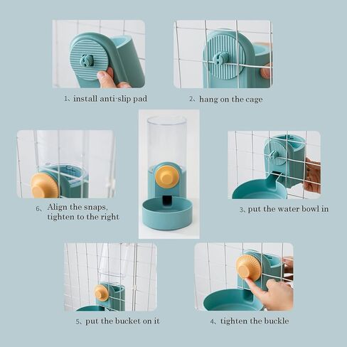 مجموعة موزع طعام ومياه للقطط، وحدة تغذية أوتوماتيكية معلقة للجرو والكلب والقطط ومعظم الحيوانات الصغيرة (أزرق) in Kuwait