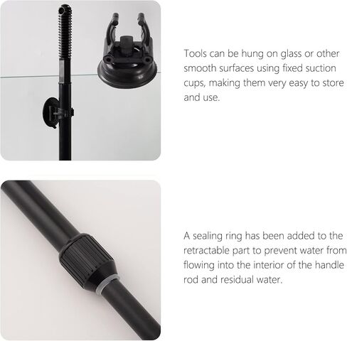 مجموعة أدوات تنظيف خزان الأسماك SOLEILLUNE، مجموعة تنظيف حوض السمك 5 في 1، بما في ذلك شبكة السمك، ومشط الحصى، ومكشطة الطحالب، وشوكة النبات، وفرشاة إسفنجة تنظيف زجاجية بمقبض طويل قابل للتعديل 21-31 بوصة in Kuwait