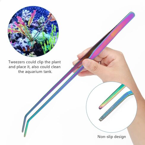 مجموعة أدوات Aquascape Aquascape من Liveek، 4 في 1، أداة مقاومة للصدأ للنباتات المائية، ملاقط من الفولاذ المقاوم للصدأ، مقص، ملعقة لحوض السمك، مجموعة أدوات Aquascape لخزان الأسماك... in Kuwait