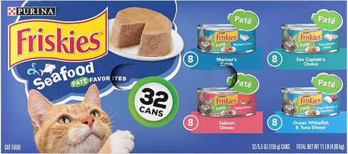 Friskies Purina Friskies Wet Cat Food Pate Variety Pack, Seafood Favorites - (32) 5.5 oz. Cans in Saudi Arabia