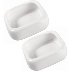Reptile Food Bowls Ceramic Square Reptile Water Food Dish, Pet Food Bowl for Lizards, Young Bearded Dragons, Gecko Tortoise Spider, Small Snakes (White, Small 1-Pack) in Kuwait