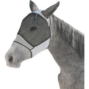 Horse Fly Mask,Fly Masks for Horses,Fly Masks for Horses with Ears,Horse Fly Mask with Ears,Fine Mesh Fly Mask with Ears,Lycra Fly Mask (Medium, Grey) in Kuwait