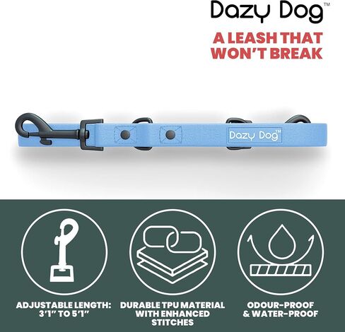 مقود Dazy Dog Dura مزدوج الطول مناسب لجميع الأحوال الجوية - متين - مقاوم للماء - خالٍ من الرائحة - أقوى من الجلد - سهل التنظيف - أداء عالٍ - مصمم (صغير/متوسط، أرجواني) in Saudi Arabia