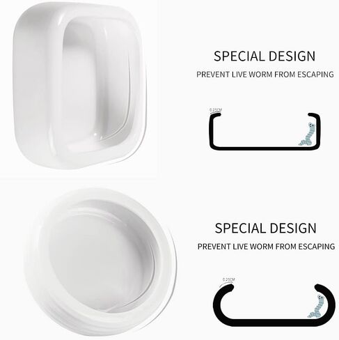 Reptile Food Bowls Ceramic Square Reptile Water Food Dish, Pet Food Bowl for Lizards, Young Bearded Dragons, Gecko Tortoise Spider, Small Snakes (White, Small 1-Pack) in Kuwait