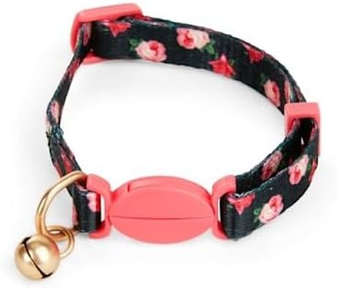 طوق قطة بطباعة وردة وردية من Youly باللون الأسود in Kuwait