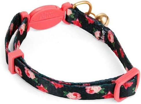 طوق قطة بطباعة وردة وردية من Youly باللون الأسود in Kuwait