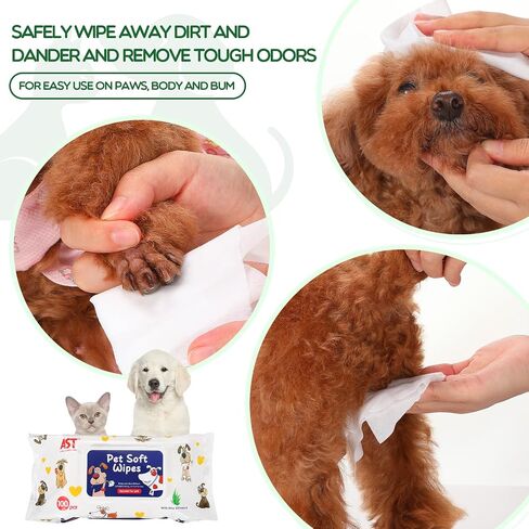 Sanwuta 10 Packs Pet Wipes 1000 Sheets Dog Wipes Puppy Cats Grooming Wipes for Paws and Butt Natural Plant Wipes for Skin Ears Face Eye Body Area Skin Cleaning at Home Bath or Travel in Saudi Arabia