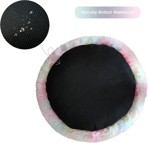Patas Lague Calming Dog Bed for Small Dogs, Fluffy Soft Cozy Cat Bed, Faux Fur Anti-Anxiety Plush Donut Cuddler, Washable Pet Bed for All Seasons(20IN, Black) in Saudi Arabia