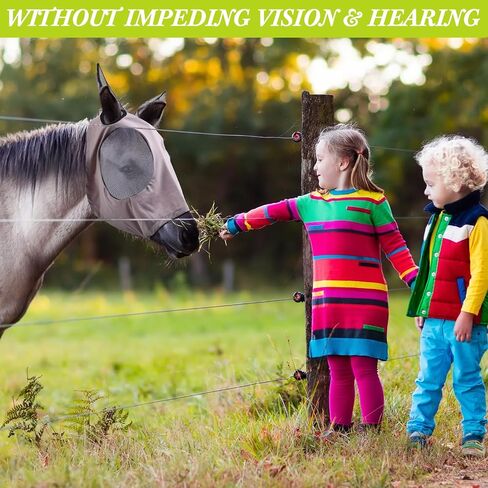 Sweetude 12 Pcs Horse Fly Mask with Ears Bulk, Protection Fly Mask for Horses with Breathable Fine Mesh Ear and Eye Net Comfortable Elasticity Half Face Cover Foal Fly Mask Supplies for Horse in Saudi Arabia
