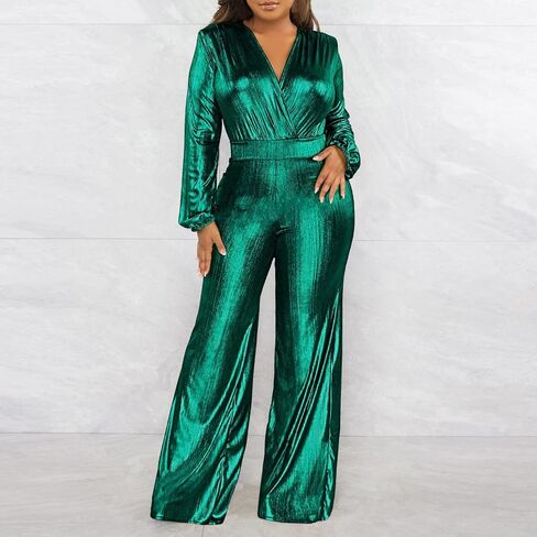 NOIPPONG Strapless Club Jumpsuit Women Sexy Long Sleeve V Neck Jumpsuits Slim Fit Nightclub Jumpsuit Costume for Women in Saudi Arabia