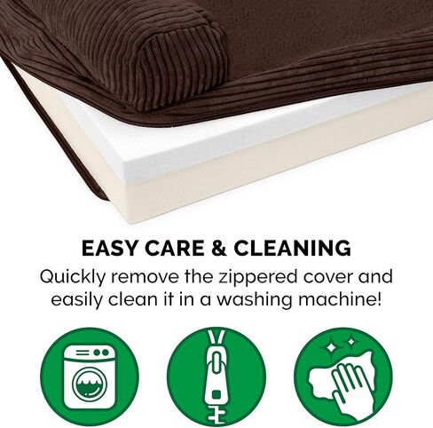 Furhaven Cooling Gel Dog Bed for Large Dogs w/ Removable Bolsters & Washable Cover, For Dogs Up to 125 lbs - Plush & Suede Sofa - Gray, Jumbo Plus/XXL in Kuwait
