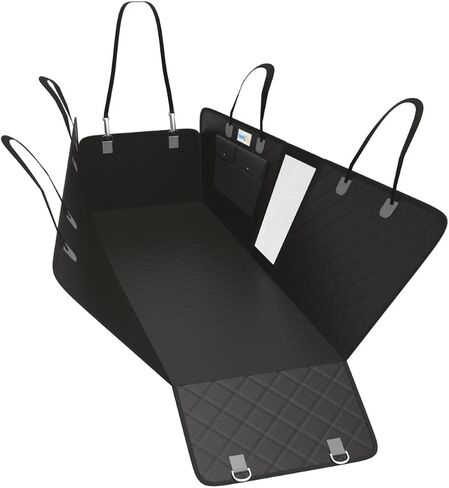 Trophy Pal Dog Car Seat Cover for Back Seat - Anti-Scratch Dog Car Hammock with Mesh Window, Standard Dog Seat Cover for Cars/SUVs, Nonslip Dog Car Hammock, Waterproof Pet Seat Cover, Black in Saudi Arabia