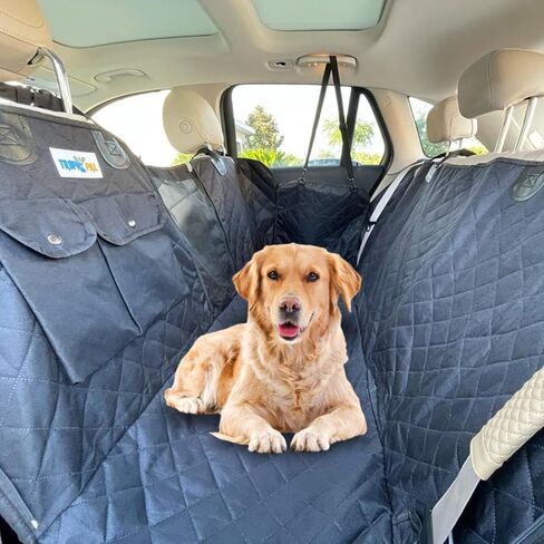Trophy Pal Dog Car Seat Cover for Back Seat - Anti-Scratch Dog Car Hammock with Mesh Window, Standard Dog Seat Cover for Cars/SUVs, Nonslip Dog Car Hammock, Waterproof Pet Seat Cover, Black in Saudi Arabia