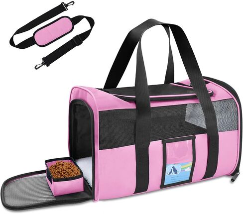 Refrze Pet Carrier Airline Approved, Cat Carriers for Medium Cats Small Cats, Soft Dog Carriers for Small Dogs Medium Dogs, TSA Approved Pet Carrier for Cats Dogs of 15 Lbs, Puppy Carrier,Grey in Saudi Arabia