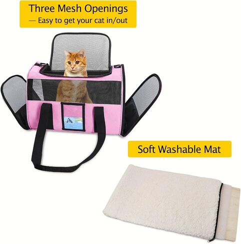 Refrze Pet Carrier Airline Approved, Cat Carriers for Medium Cats Small Cats, Soft Dog Carriers for Small Dogs Medium Dogs, TSA Approved Pet Carrier for Cats Dogs of 15 Lbs, Puppy Carrier,Grey in Saudi Arabia