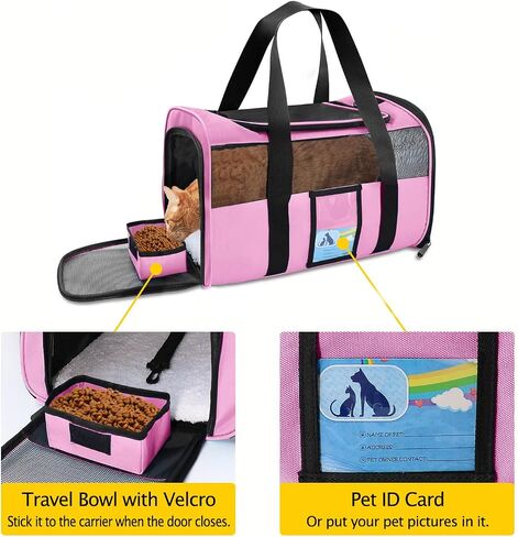 Refrze Pet Carrier Airline Approved, Cat Carriers for Medium Cats Small Cats, Soft Dog Carriers for Small Dogs Medium Dogs, TSA Approved Pet Carrier for Cats Dogs of 15 Lbs, Puppy Carrier,Grey in Saudi Arabia