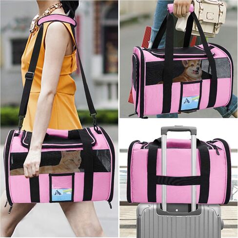 Refrze Pet Carrier Airline Approved, Cat Carriers for Medium Cats Small Cats, Soft Dog Carriers for Small Dogs Medium Dogs, TSA Approved Pet Carrier for Cats Dogs of 15 Lbs, Puppy Carrier,Grey in Saudi Arabia