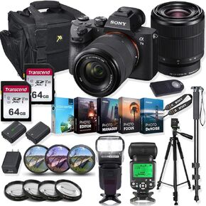 Sony Alpha a7 III Mirrorless Digital SLR Camera with 28-70mm Lens Kit + Prime TTL Accessory Bundle with 128GB Memory & Photo/Video Editing Software in Kuwait