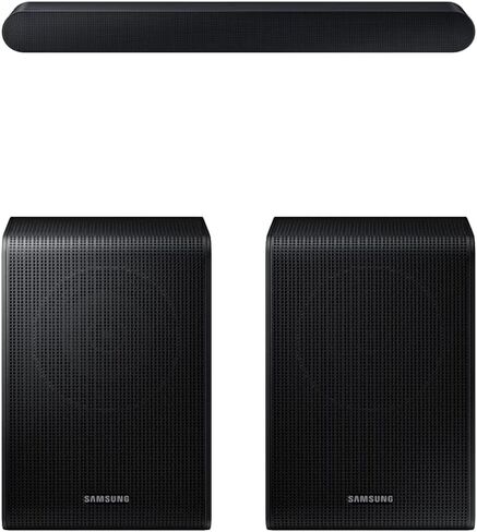 مكبرات صوت سامسونج HW-S60B 3.1 قناة مع دولبي أتموس، DTX Virtual: X Q Symphony، صوت متكيف، وضع الألعاب، اتصال بلوتوث، 2022 وSWA-9200S مجموعات سماعات خلفية لاسلكية 2022 in Kuwait