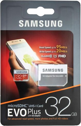 بطاقة الذاكرة Evo Plus Micro SDHC من Samsung 32GB تعمل مع Kodak Printomatic, Kodak Smile, Kodak Smile Classic Instant Film Camera (MB-MC32G) حزمة مع (1) Everything But Stromboli MicroSD Card in Kuwait