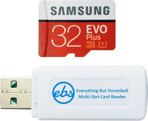 بطاقة الذاكرة Evo Plus Micro SDHC من Samsung 32GB تعمل مع Kodak Printomatic, Kodak Smile, Kodak Smile Classic Instant Film Camera (MB-MC32G) حزمة مع (1) Everything But Stromboli MicroSD Card in Kuwait