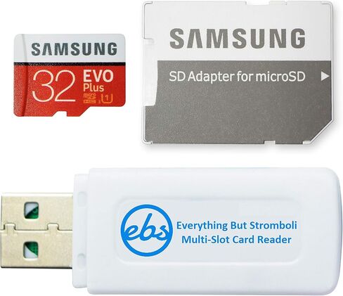بطاقة الذاكرة Evo Plus Micro SDHC من Samsung 32GB تعمل مع Kodak Printomatic, Kodak Smile, Kodak Smile Classic Instant Film Camera (MB-MC32G) حزمة مع (1) Everything But Stromboli MicroSD Card in Kuwait