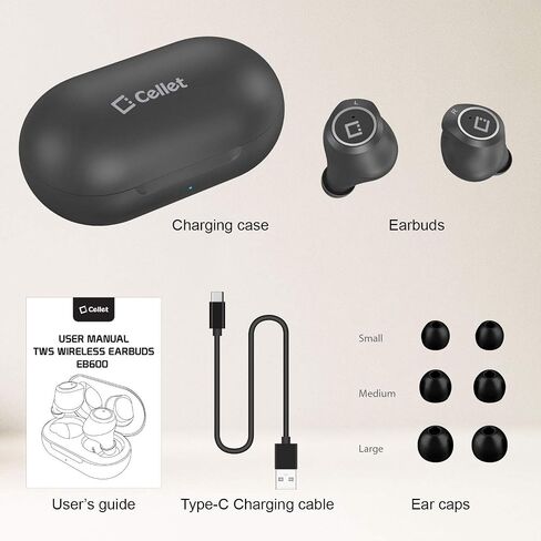 Wireless V5 Bluetooth Earbuds Compatible with Samsung Galaxy A3 with Charging case for in Ear Headphones. (V5.0 Black) in Saudi Arabia