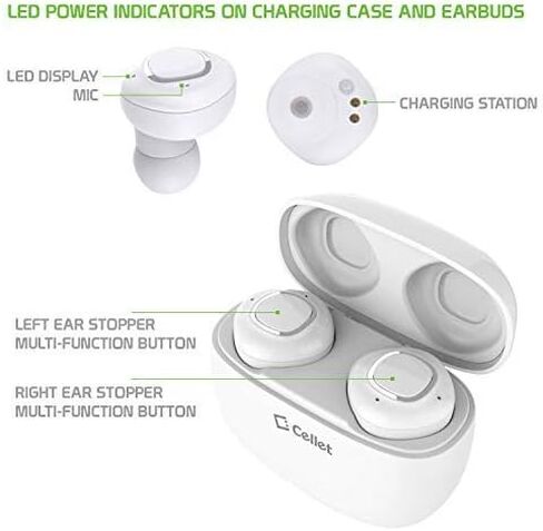 Wireless V5 Bluetooth Earbuds Compatible with Samsung Galaxy A01 with Charging case for in Ear Headphones. (V5.0 Black) in Saudi Arabia