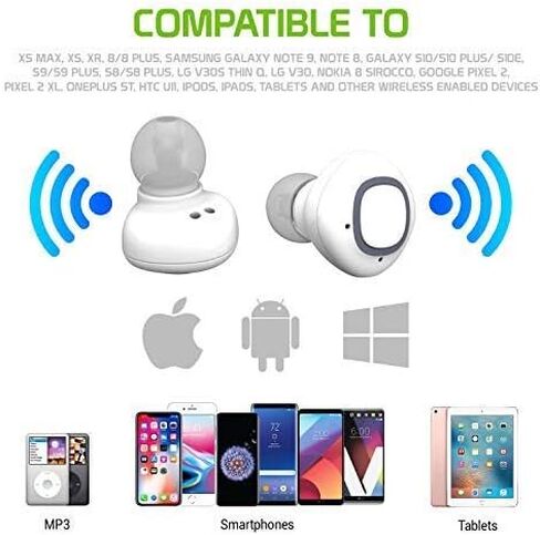 Wireless V5 Bluetooth Earbuds Compatible with Samsung Galaxy A01 with Charging case for in Ear Headphones. (V5.0 Black) in Saudi Arabia