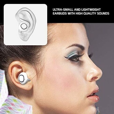 Wireless V5 Bluetooth Earbuds Compatible with Samsung Galaxy A01 with Charging case for in Ear Headphones. (V5.0 Black) in Saudi Arabia