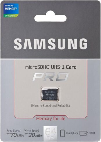 Samsung Electronics 64GB Pro microSDXC Extreme Speed (UHS-1) Class 10 Memory Card (MB-MGCGB/AM) Retail Packaging in Saudi Arabia