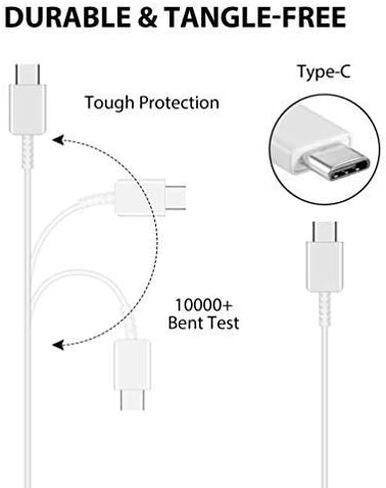 Genuine Charging 1A Wall Kit Upgrade Compatible with Samsung SM-A102U as a Replacement Plus Detachable Hi-Power USB-C 2.0 Data Sync Cable! (White 110-240v) in Saudi Arabia